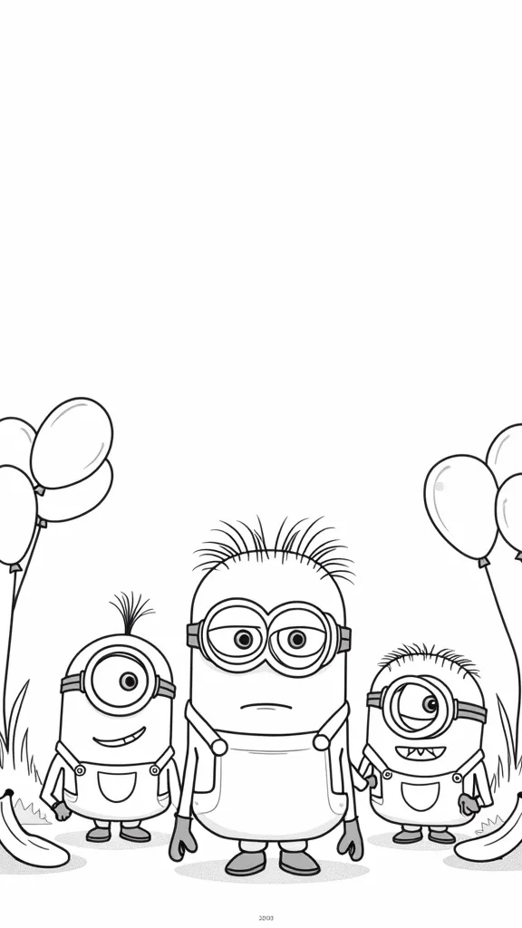 Minion Páginas para colorear gratis Imprimible